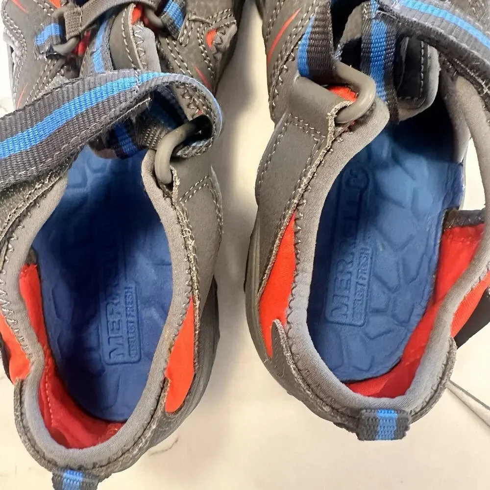 Merrell Kid's Hydro H2O Hiker Sandal Boys Size 4M Gray Gunsmoke water show